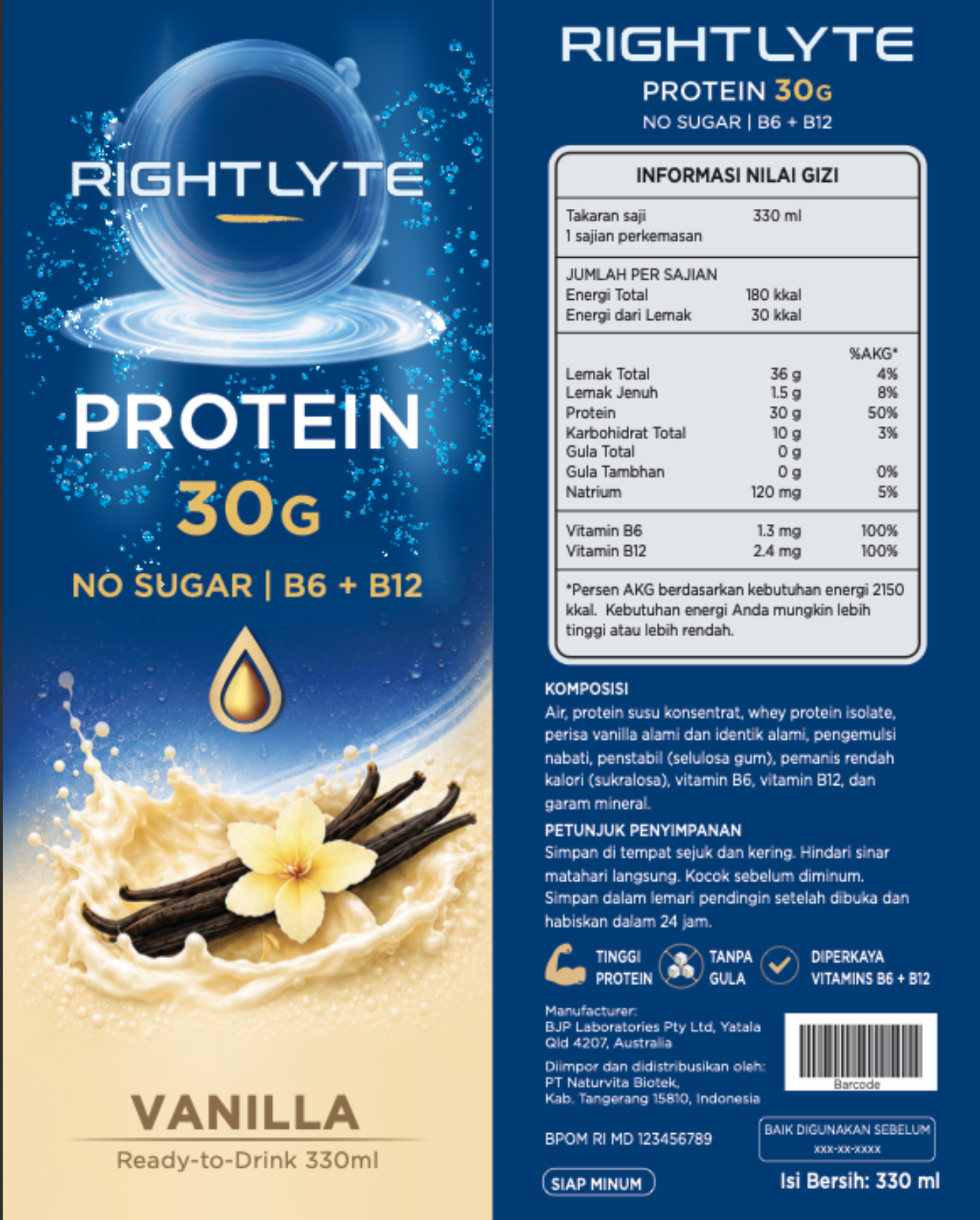 Rightlyte Protein Shake Vanilla Detail