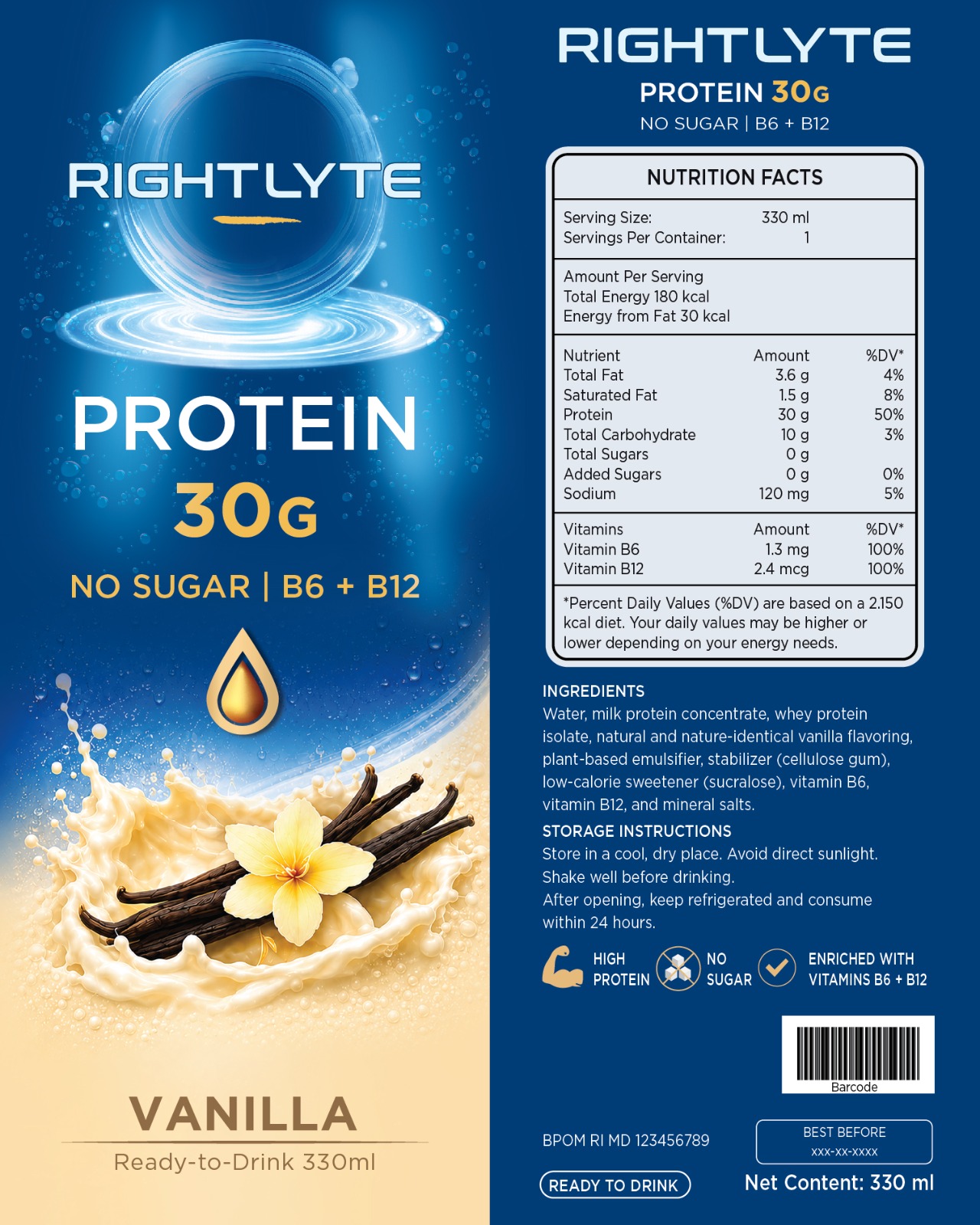 Rightlyte Protein Shake Vanilla Detail